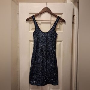 Elegant Blue Sequin Dress